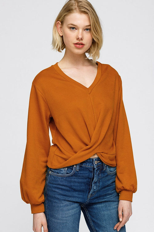 Women's V-Neck Wrap Front Sweatshirt