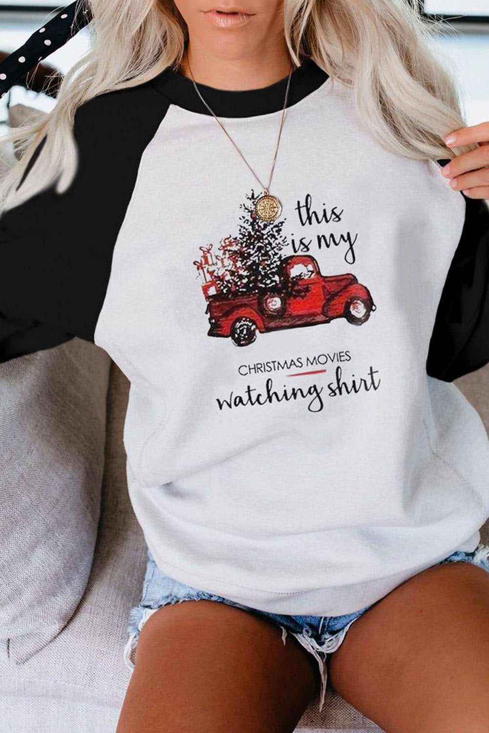 Christmas Printed Loose Sweatshirt