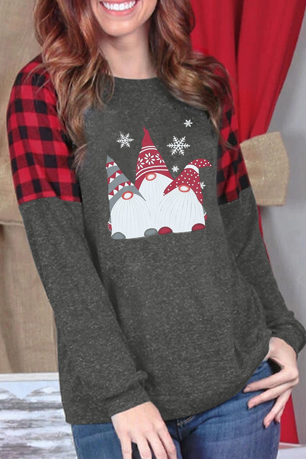 Gnomes Plaid Christmas Sweatshirt