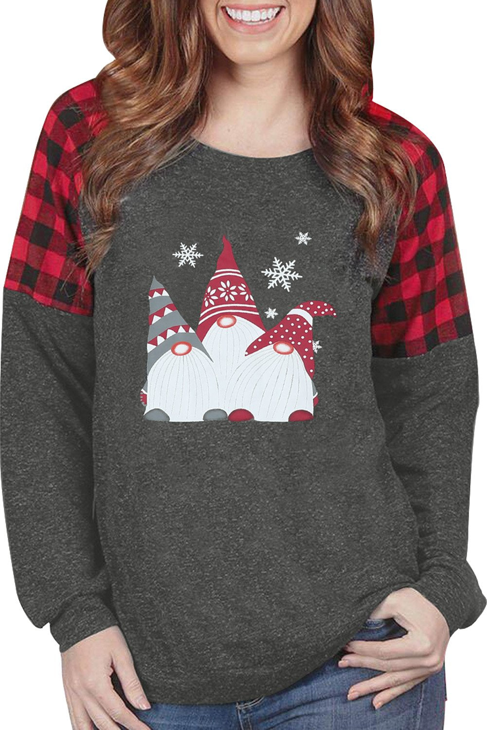 Gnomes Plaid Christmas Sweatshirt