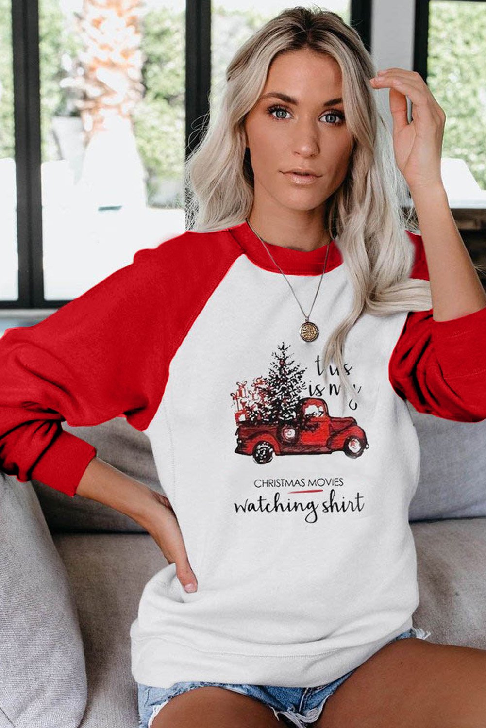 Christmas Printed Loose Sweatshirt