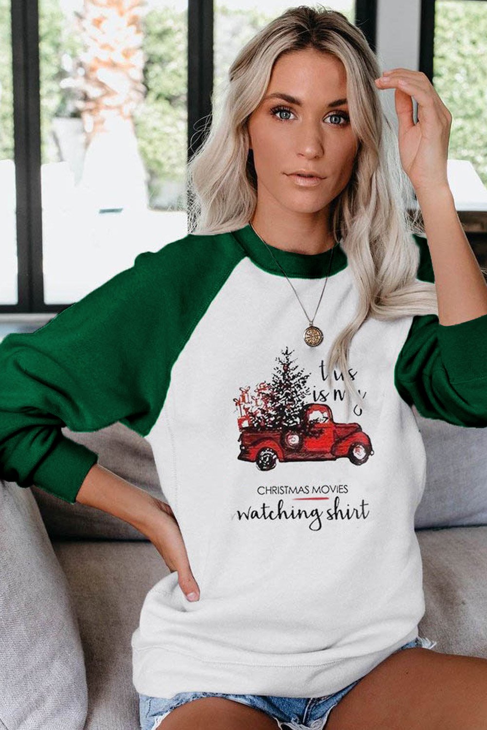 Christmas Printed Loose Sweatshirt