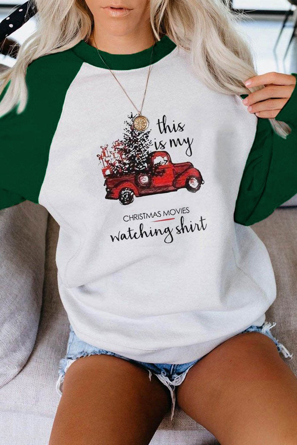 Christmas Printed Loose Sweatshirt