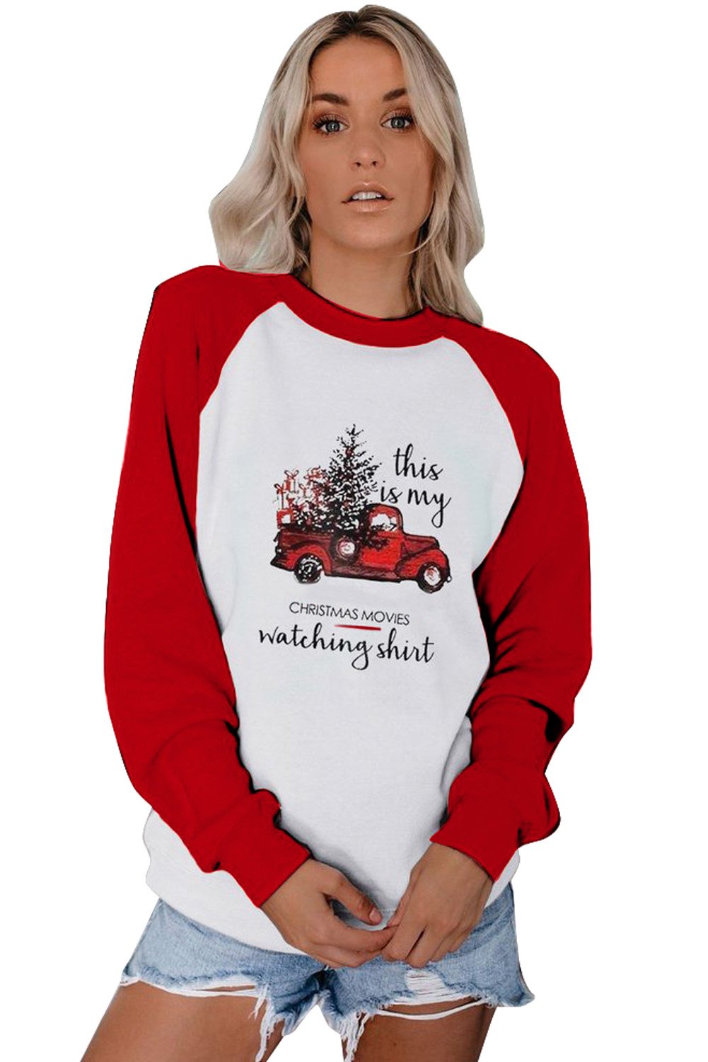 Christmas Printed Loose Sweatshirt