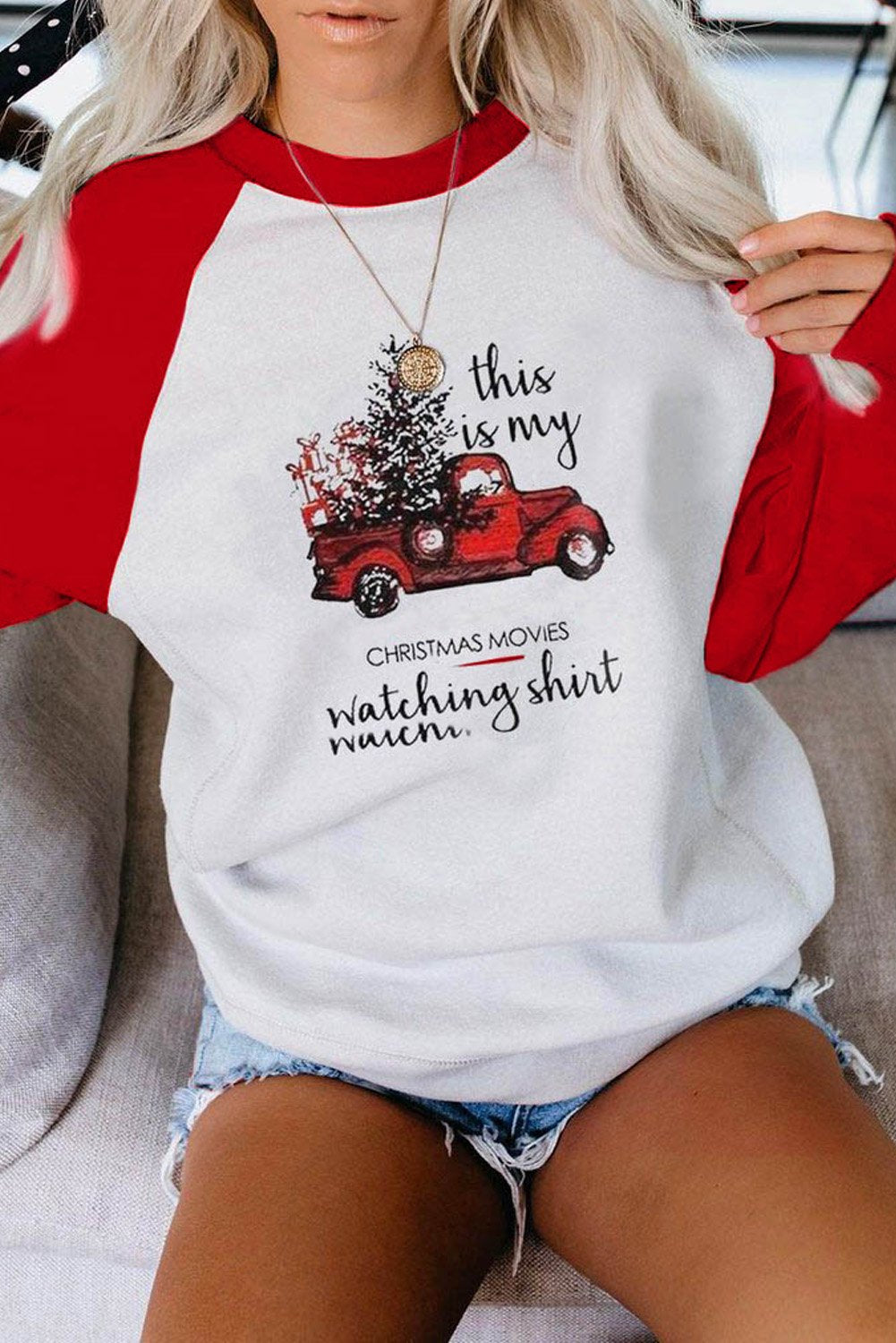 Christmas Printed Loose Sweatshirt