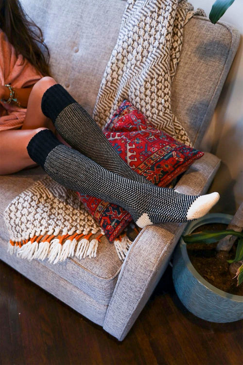 Cozy Ribbed Knit Lounge Socks