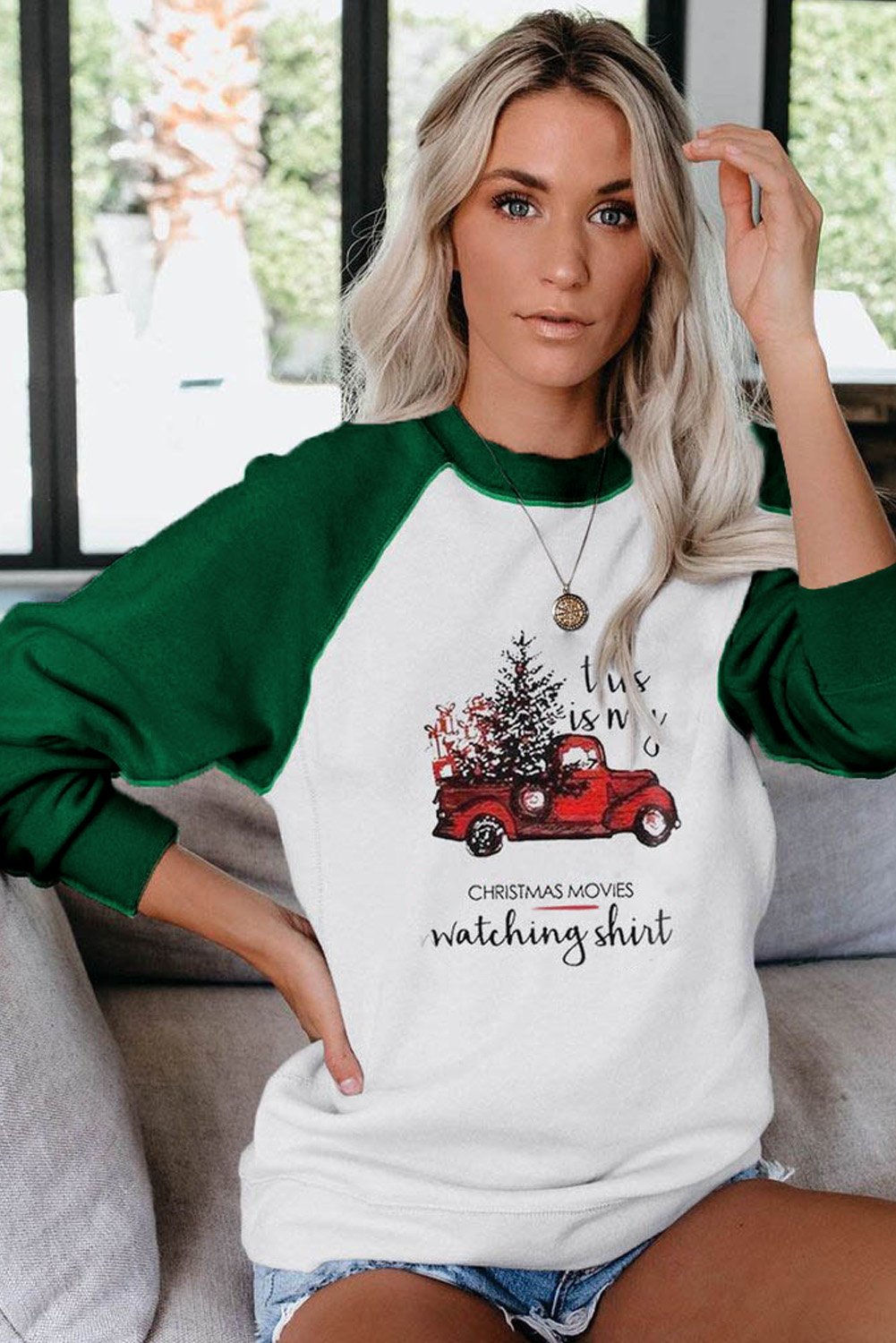 Christmas Printed Loose Sweatshirt