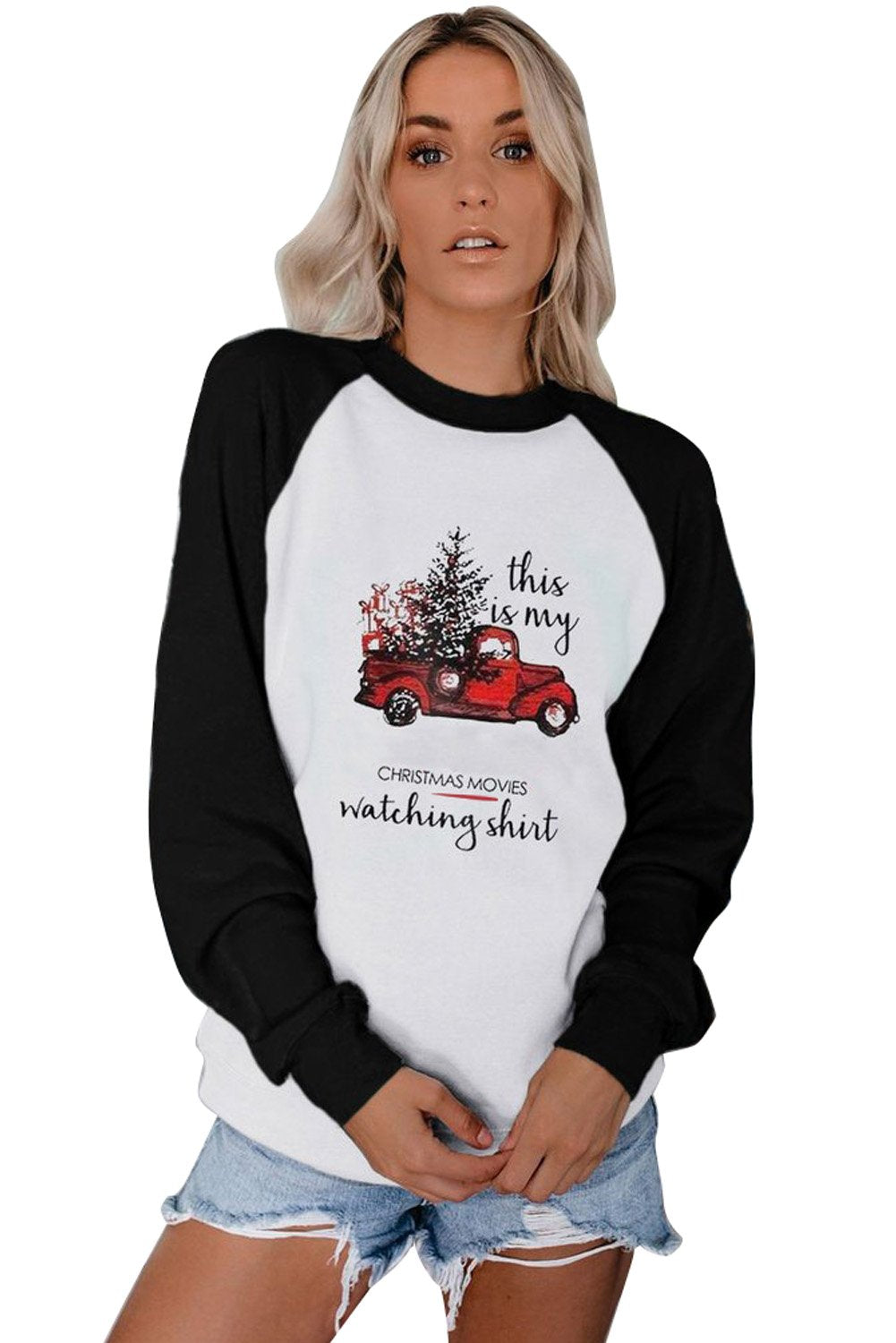 Christmas Printed Loose Sweatshirt