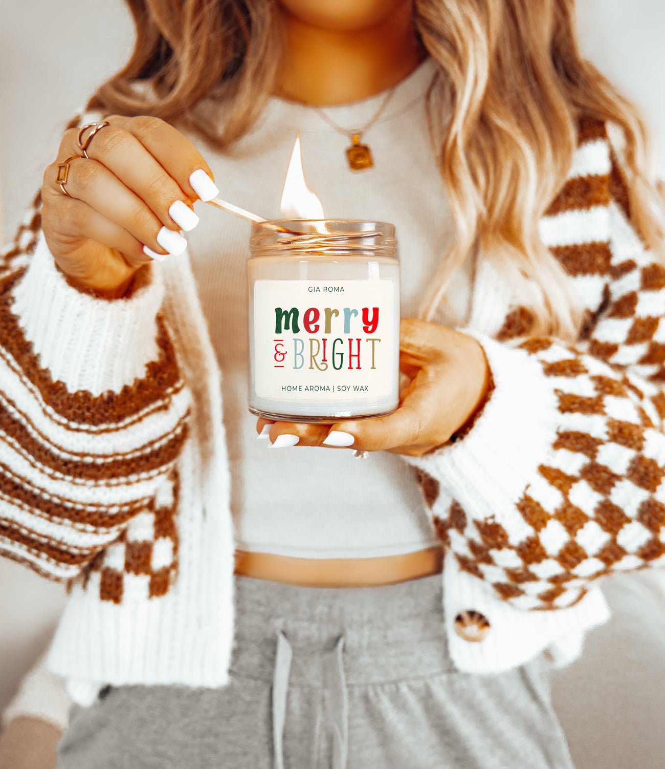 Merry + Bright Christmas Candle